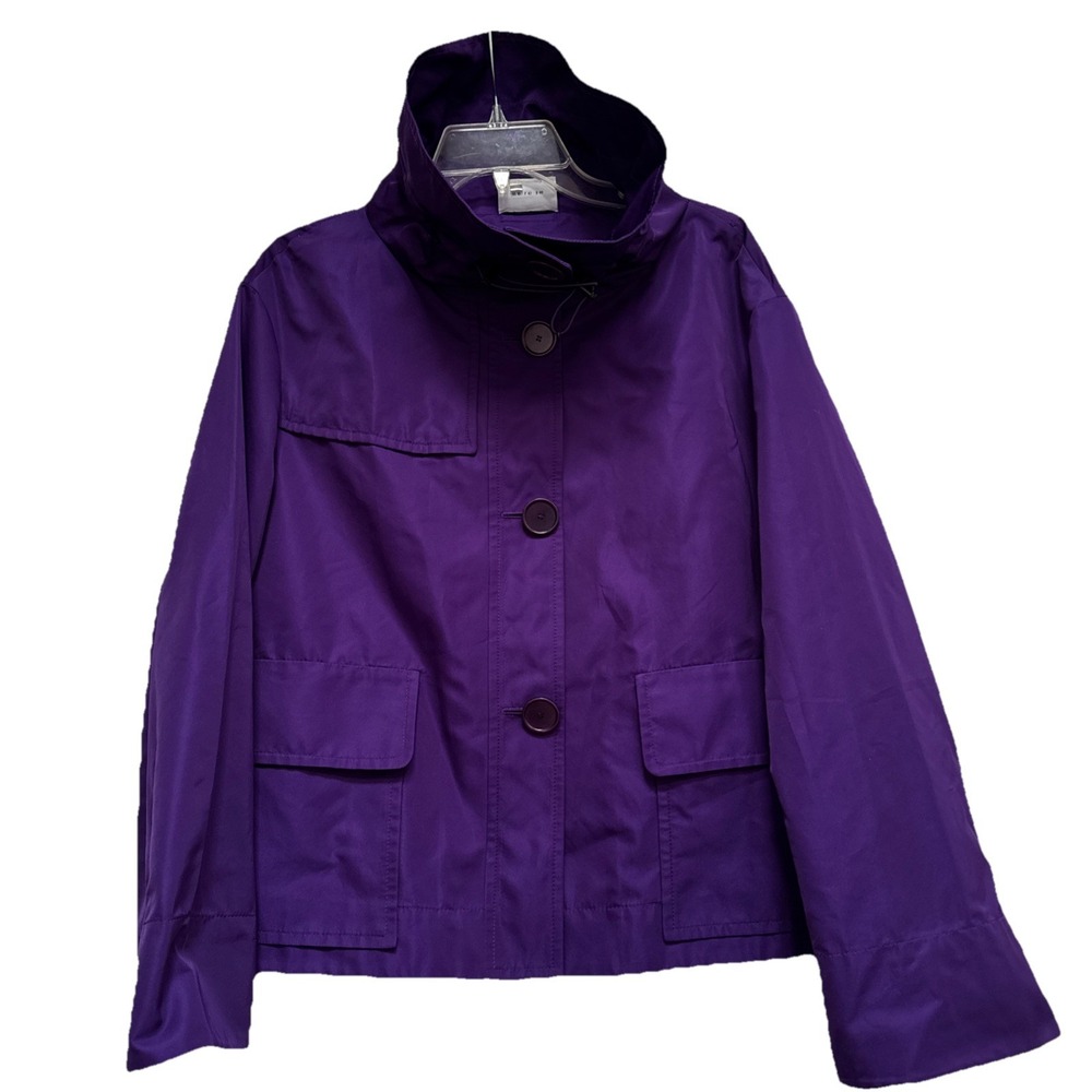 AKRIS PUNTO PURPLE POLYESTER LG BUTTON‎ CLOSURE JACKET SIZE 10